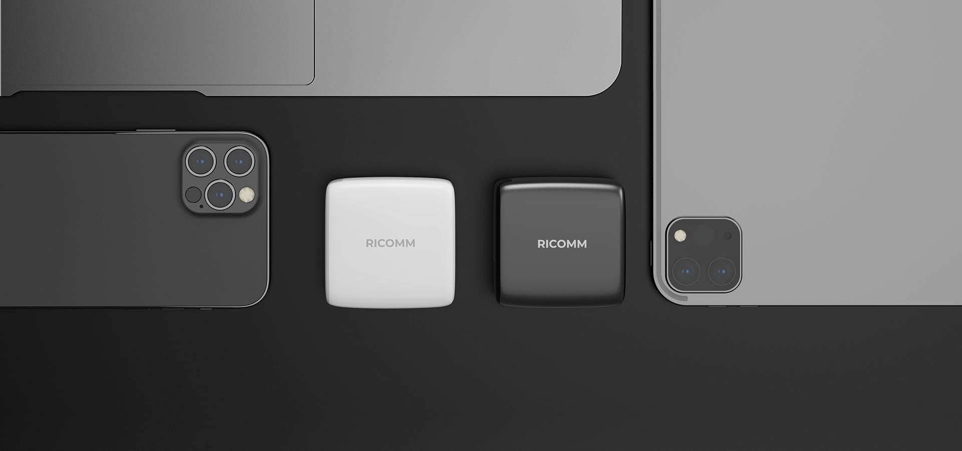 RICOMM 120W GAN charger with 2 USB-C and 1 USB-A